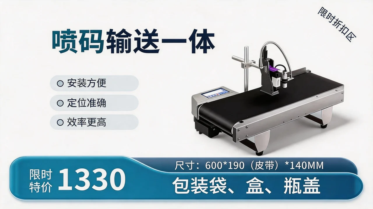 包装袋在线喷码与输送一体设备的结构示意